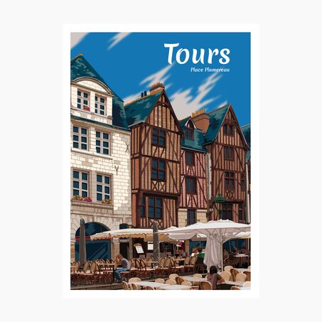 PRINTYMANIA Affiche TOURS 30 x 40 cm