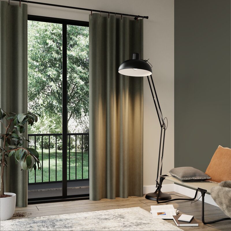 Rideau MOODY coloris vert de gris 140 x 260 cm