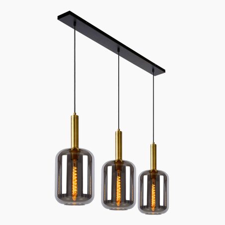 Suspension JOANET transparent et doré 110 x 40 cm diamètre 40 cm
