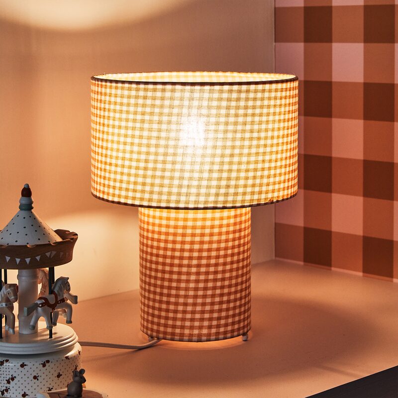 Lampe à poser ELISA coloris Blanc et orange 28 x 23 cm