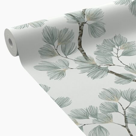 Papier peint intissé ALBIZIA coloris vert de gris