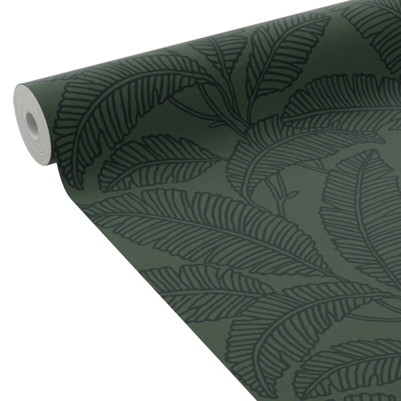 Papier peint intissé TEORA coloris Vert foncé