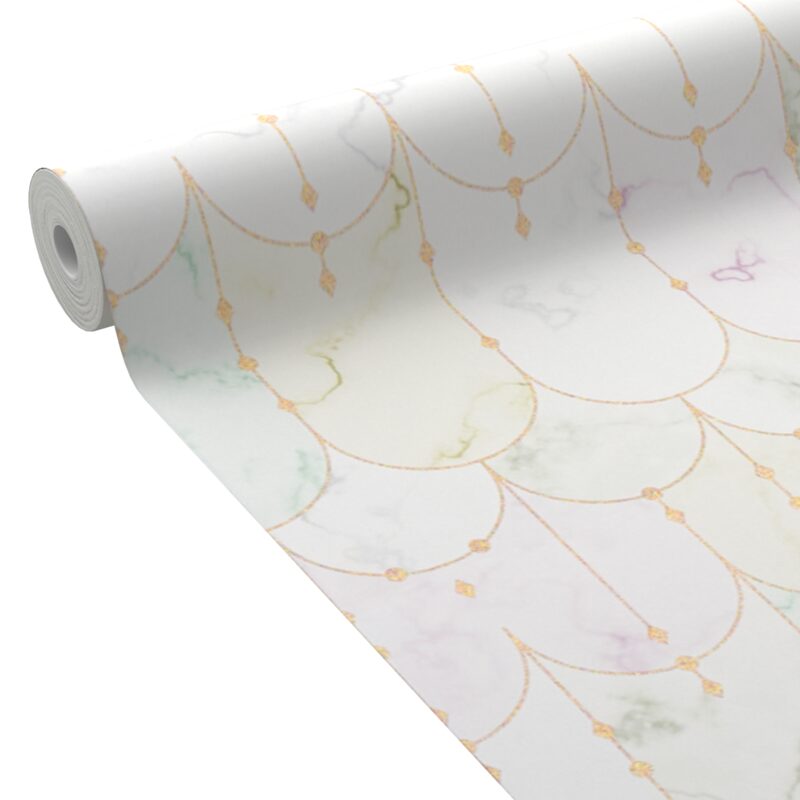 Papier peint intissé REBECCA coloris Blanc et vert