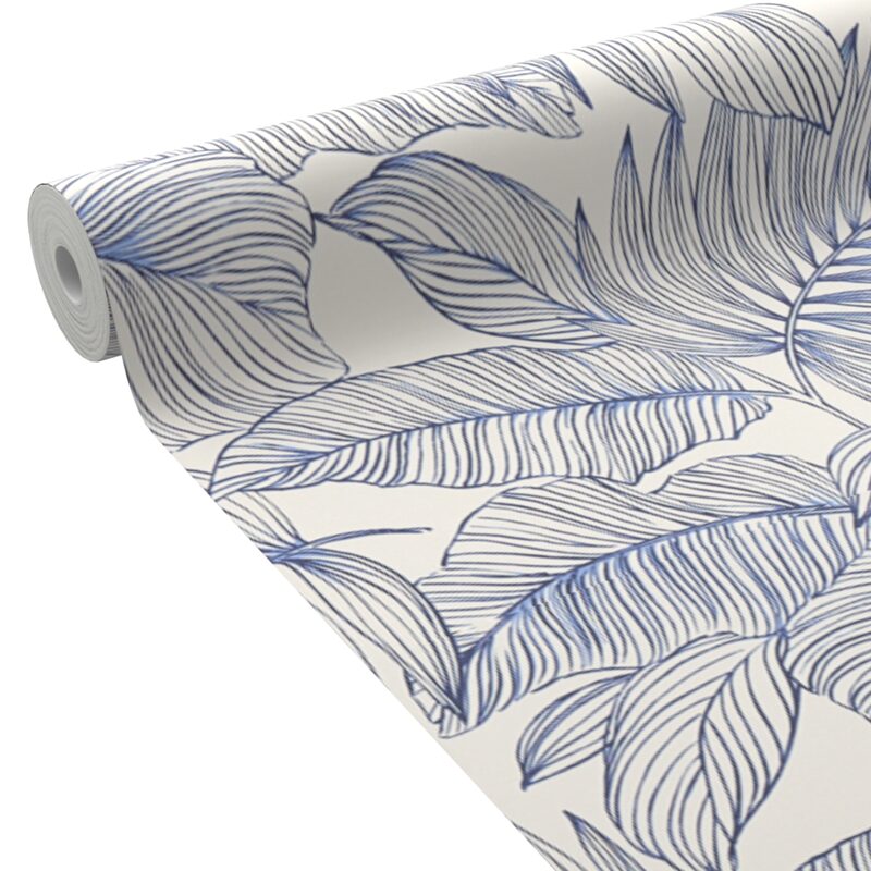 Papier peint intissé MANAHIVA coloris bleu électrique