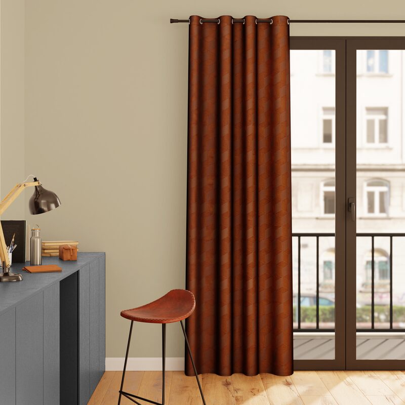 Rideau BRYAN coloris brique 140 x 260 cm