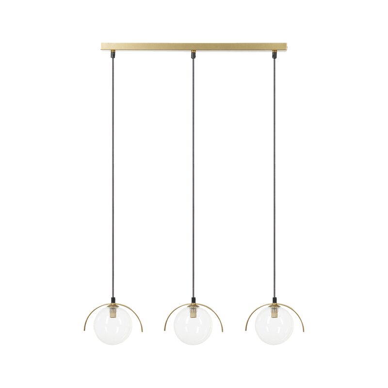 Suspension INTUITION coloris transparent et laiton 12 x 53 cm