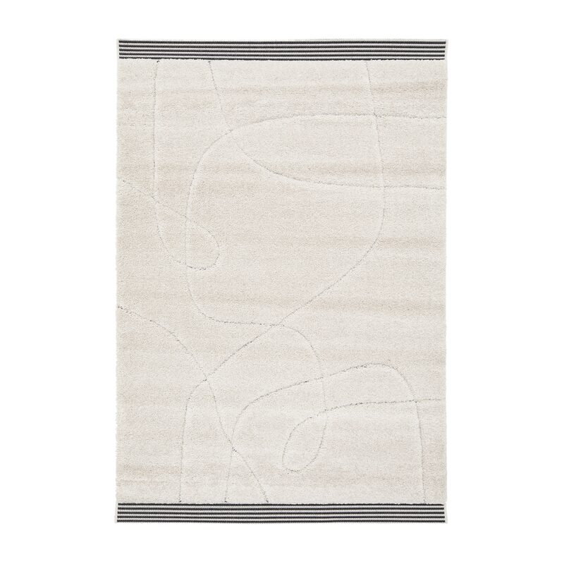 Tapis ARA coloris blanc cassé/noir 120 x 170 cm