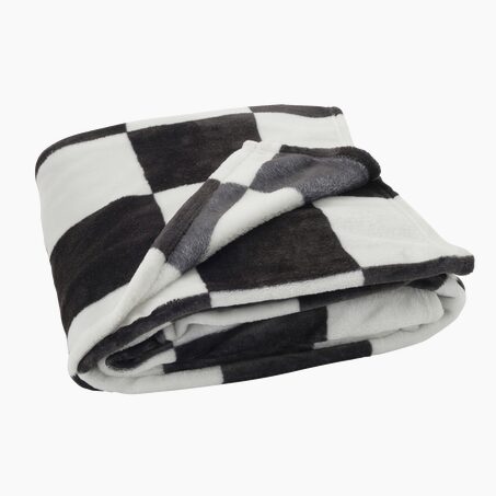 Plaid polaire LANI coloris noir/blanc