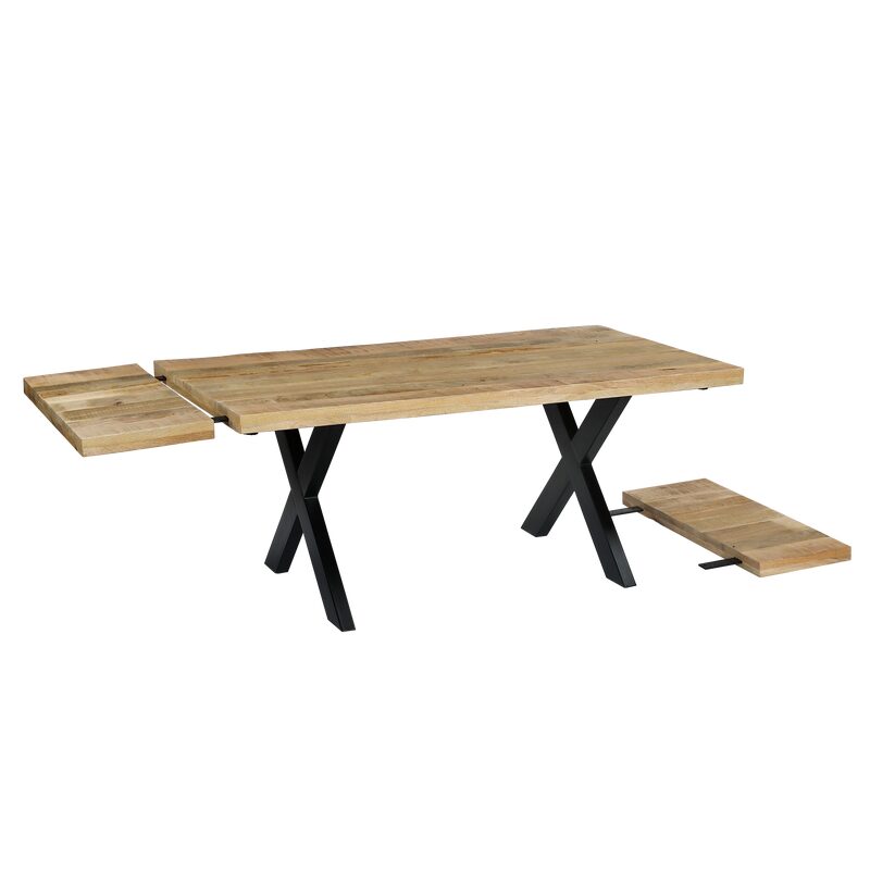 Table extensible KHAN coloris manguier 100 x 180 cm