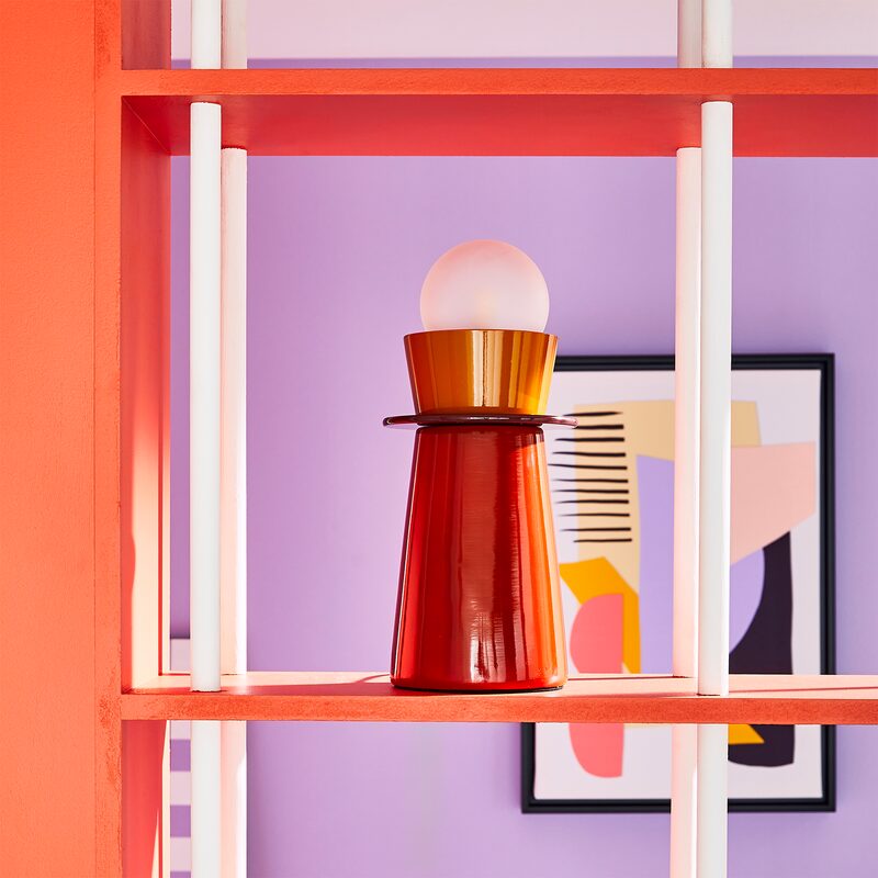 Lampe à poser KENDAMA coloris orange 26,5 x 12 cm