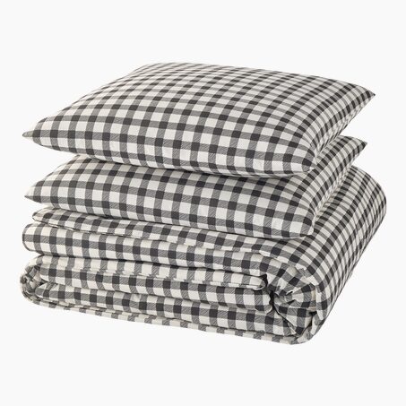 Parure de lit en toile de coton SOL beige/anthracite 240 x 220 cm