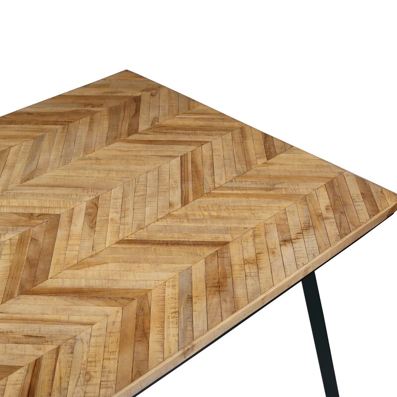 Table de salle à manger FARROW coloris Teck naturel 90 x 180 cm