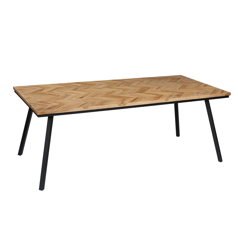 Table de salle à manger FARROW coloris Teck naturel 90 x 180 cm