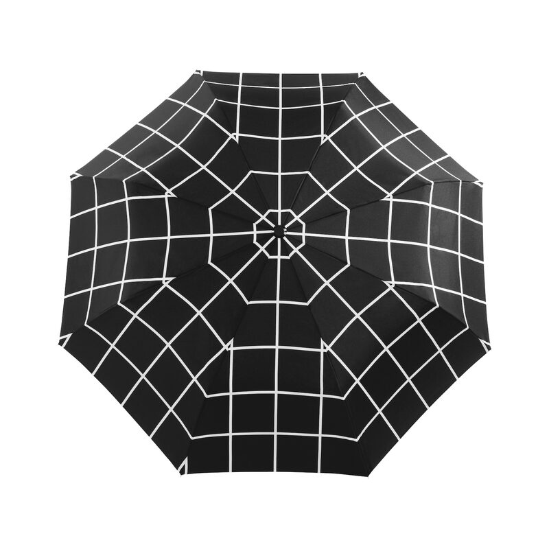 Parapluie ÉCOLOGIQUE À CARREAUX coloris noir