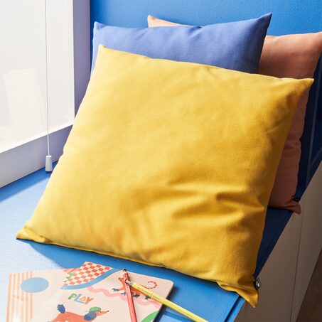 Coussin FIUME coloris jaune soleil 44 x 44 cm