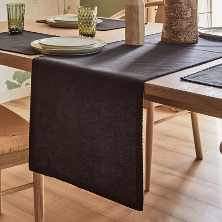 Chemin de table DELIA coloris anthracite 45 x 170 cm