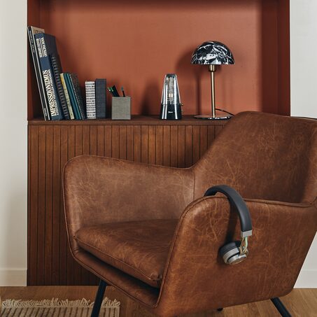 Fauteuil LOUNGE coloris cognac