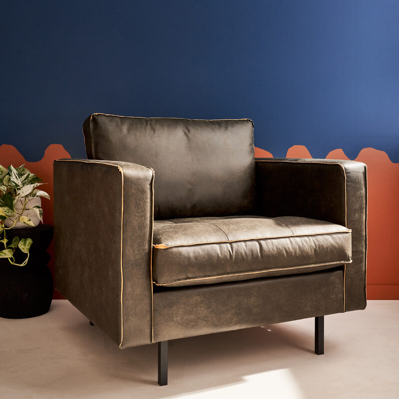 BePure Fauteuil RODEO coloris COPA ARMY capitonné