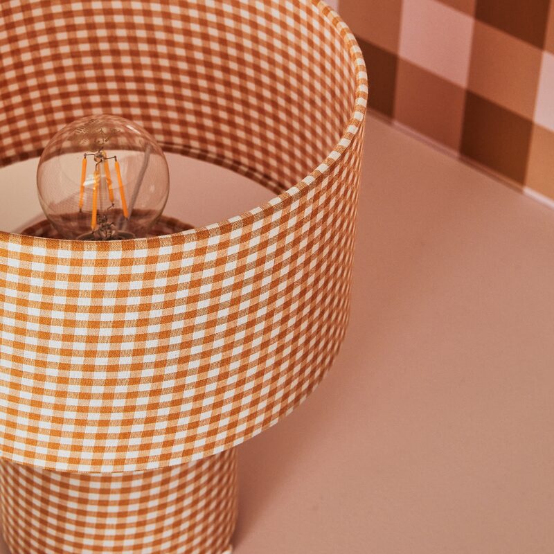 Lampe à poser ELISA coloris Blanc et orange 28 x 23 cm