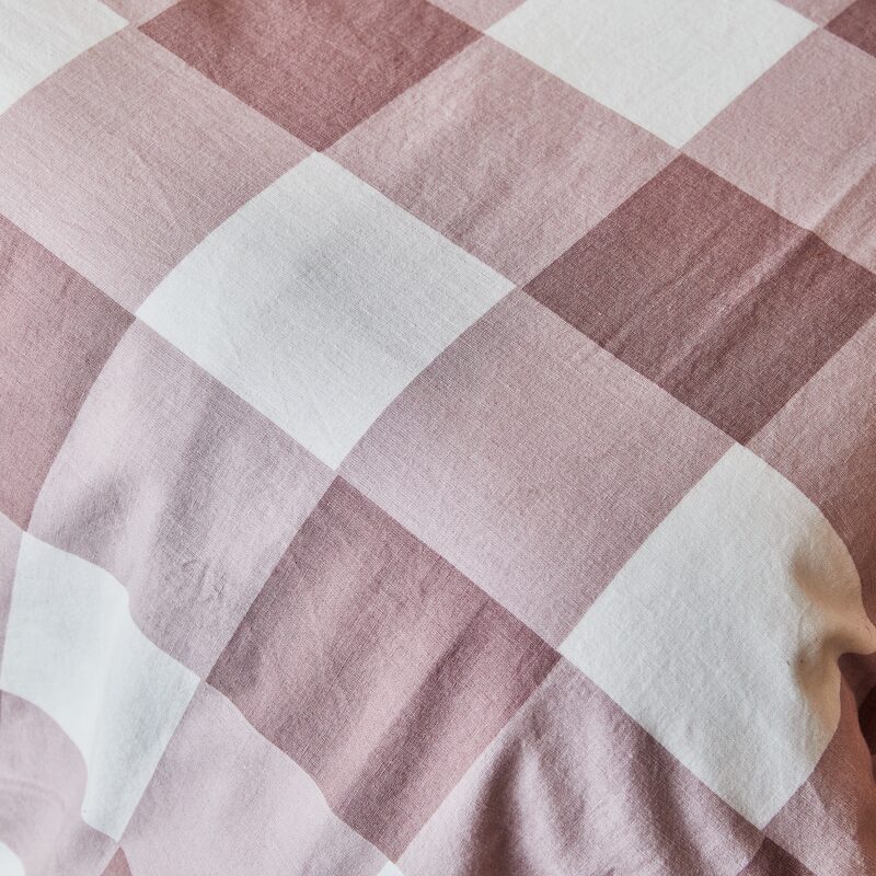 Parure de lit en coton lavé EMMA coloris mauve 140 x 200 cm