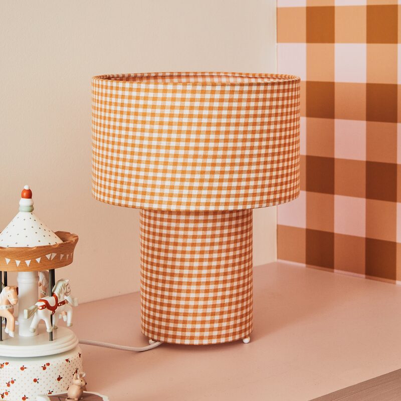 Lampe à poser ELISA coloris Blanc et orange 28 x 23 cm