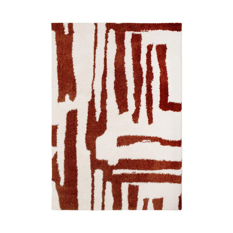 Tapis NALA coloris ivoire/terracotta 160 x 230 cm