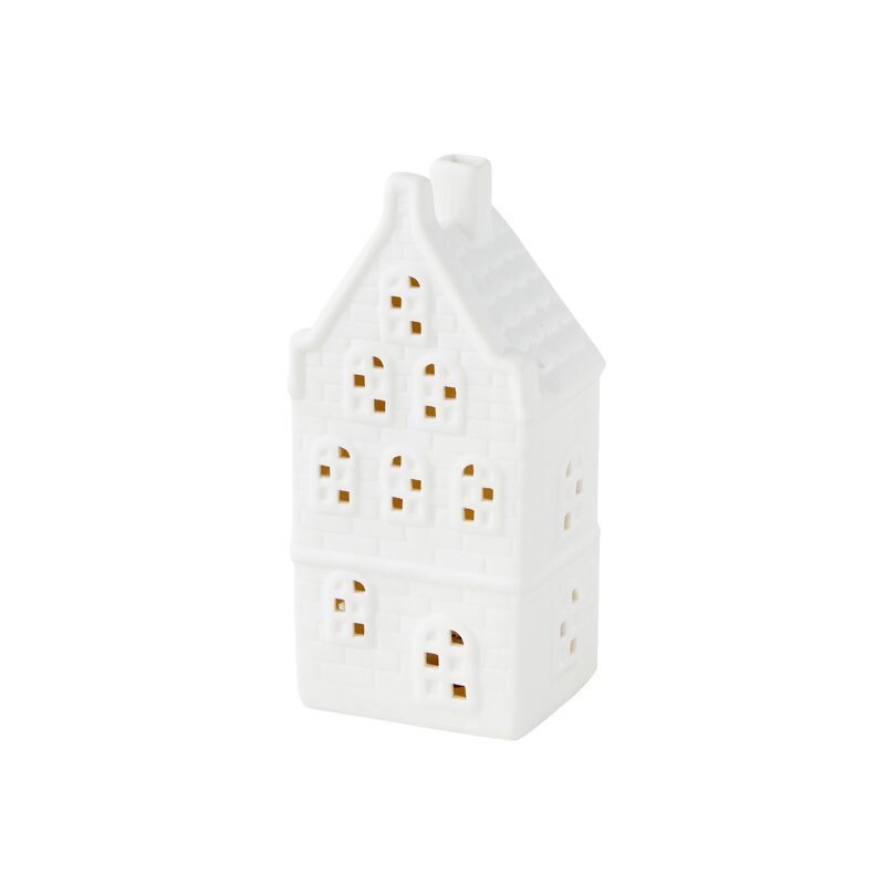 Objet lumineux HOUSE coloris blanc 18 x 9 cm