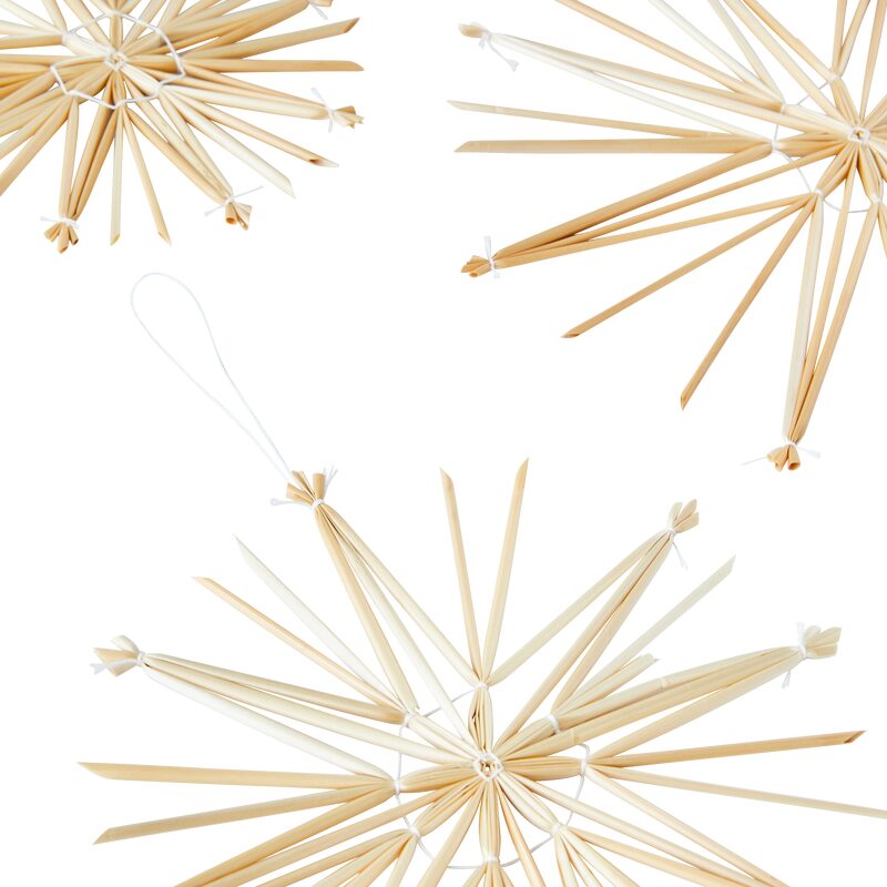Décoration à suspendre LOT 3 FLOCONS coloris paille