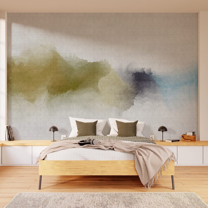 Papier peint panoramique XL INKY 400 x 270 cm vert anis