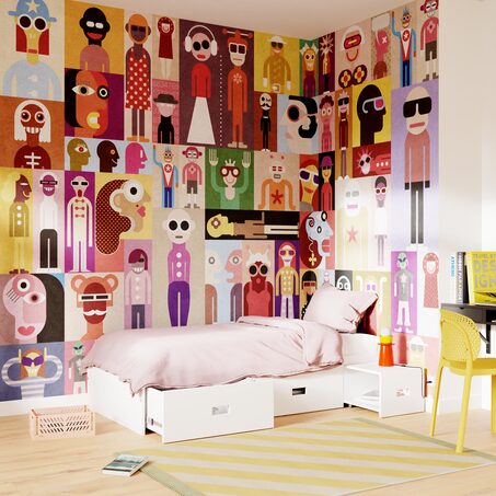 Papier peint panoramique XL PELMEL 400 x 270 cm multicolore