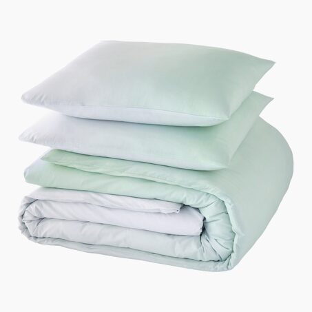 Parure lit en percale de coton UMA bleu acqua 240 x 220 cm