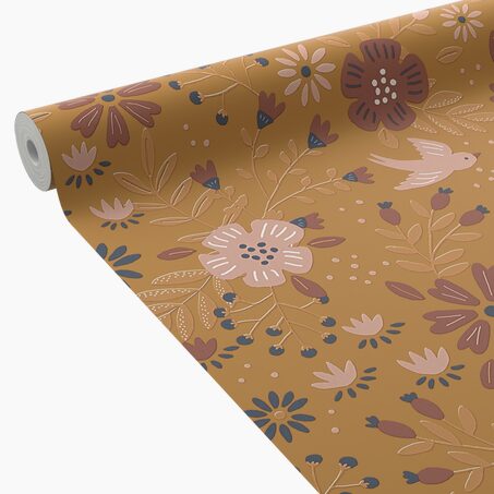 4MURS Papier peint intissé GIULIA coloris ocre orangé