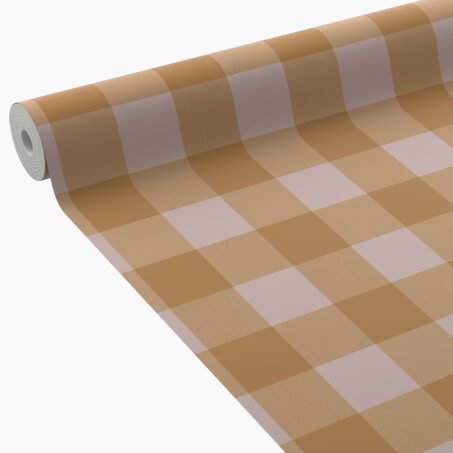 4MURS Papier peint intissé FLAVIE ocre orangé et rose