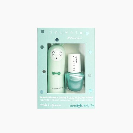 Inuwet Coffret cosmétique DUO BAUME À LÉVRE ET VERNIS À ONGLE POMME