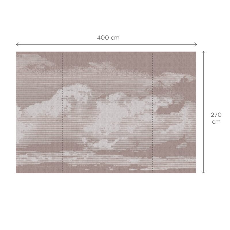 Papier peint panoramique XL NUBE 400 x 270 cm vieux rose