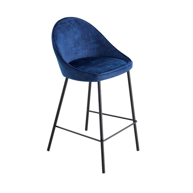 Tabouret de plan de travail CAITLYNE coloris bleu nuit