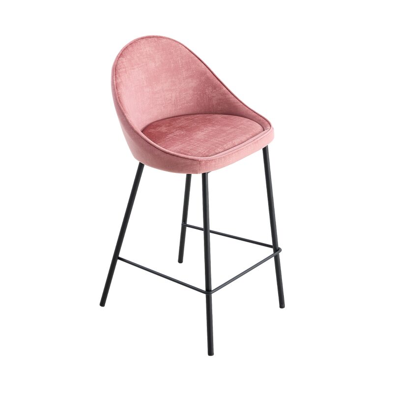 Tabouret de plan de travail CAITLYNE coloris rose