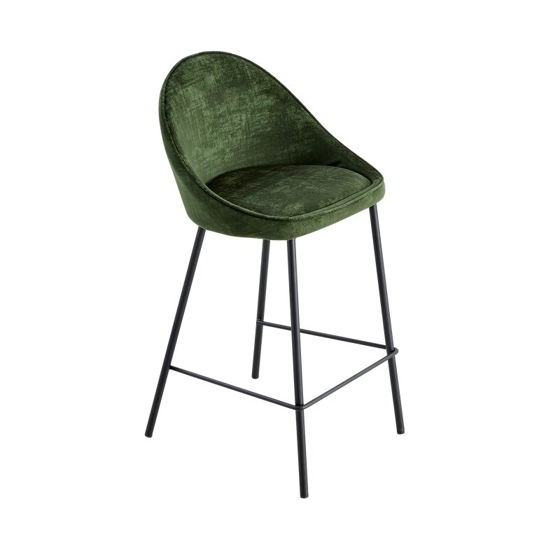 Tabouret de plan de travail CAITLYNE coloris vert émeraude