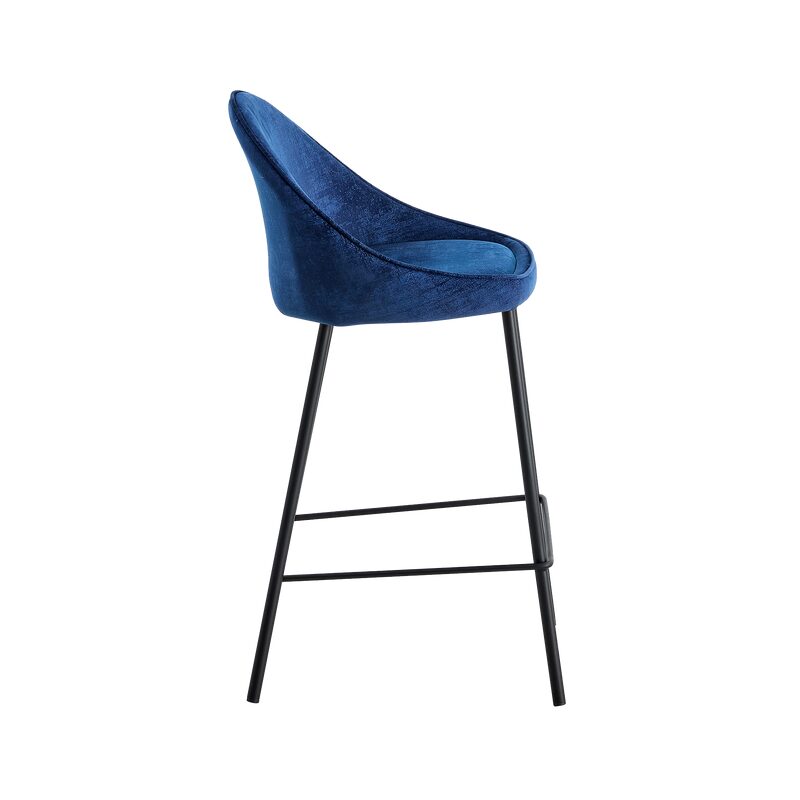 Tabouret de plan de travail CAITLYNE coloris bleu nuit