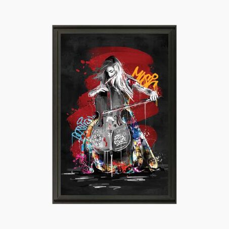 Tableau ROMARIC LA VIOLONCELLISTE coloris noir