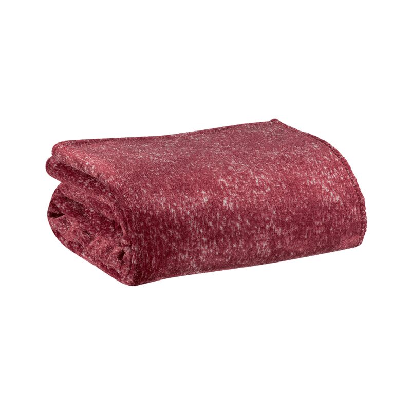 Plaid polaire MAOHI coloris lie de vin