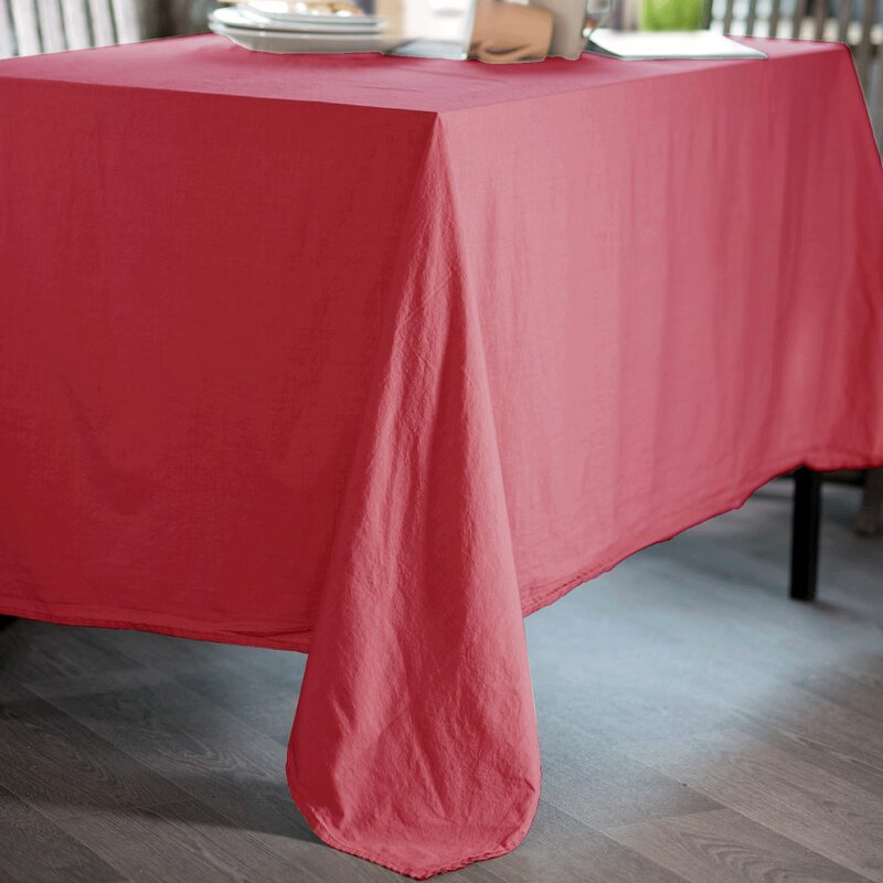 Nappe PERCALE coloris cherry 150 x 250 cm