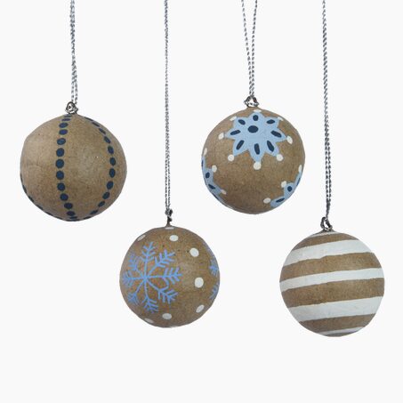 Décoration à suspendre BOULE CRAFT L coloris brun