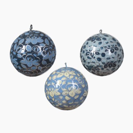 Décoration à suspendre BOULE WINTER L coloris bleu