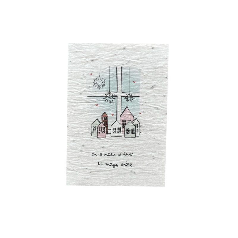 Carte HIVER À PLANTER coloris blanc