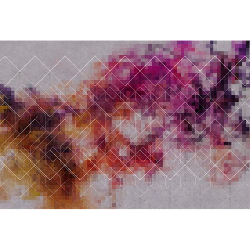 Papier peint panoramique XL PIXELCOLORS 400 x 270 cm rose fuchsia et orange sanguine