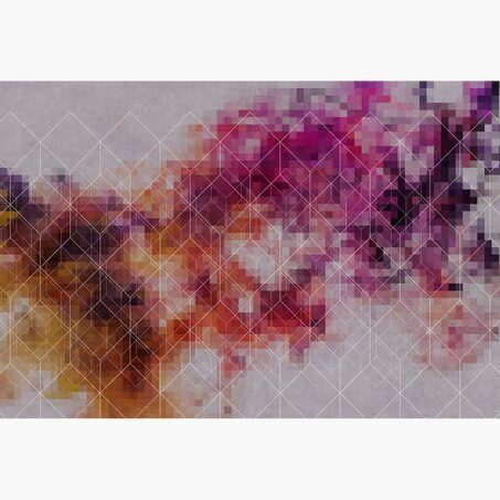 Papier peint panoramique XL PIXELCOLORS 400 x 270 cm rose fuchsia et orange sanguine