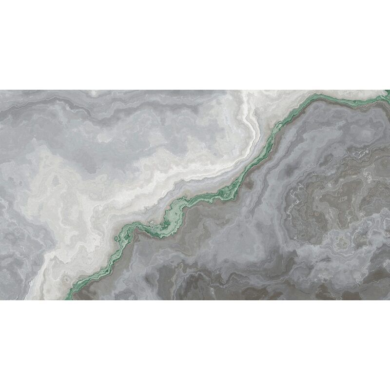 Papier peint panoramique XXL MARMOR 500 x 270 cm gris perle et jade