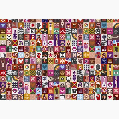 Papier peint panoramique XL PELMEL 400 x 270 cm multicolore