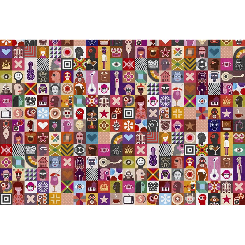 Papier peint panoramique XL PELMEL 400 x 270 cm multicolore